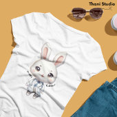 かわいいラビットドクターホッピーイースター&名前をカスタムする Tシャツ