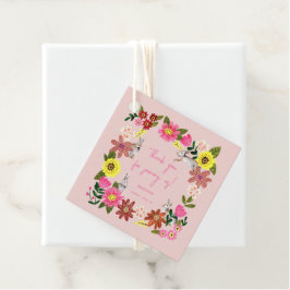 かわいいラビットバニーガールベビーシャワー招待状 フェイバータグ