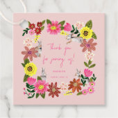 かわいいラビットバニーガールベビーシャワー招待状 フェイバータグ (正面)