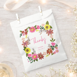 かわいいラビットバニーガールベビーシャワー招待状 フェイバーバッグ