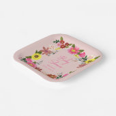 かわいいラビットバニーガールベビーシャワー招待状 ペーパープレート (傾斜あり)