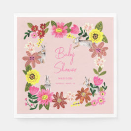 かわいいラビットバニーガールベビーシャワー スタンダードランチョンナプキン