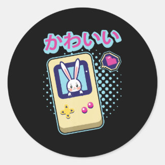 かわいいラビットパステルかわいいゲーマー日本のアニメ ラウンドシール