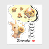 かわいいラビットビニールシール |希望の夢 シール (シート)