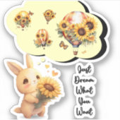 かわいいラビットビニールシール |希望の夢 シール (正面)