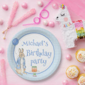 かわいいラビットプレイドボーイズ誕生日パーティー ペーパープレート (パーティー)