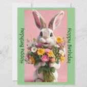 かわいいラビットホッピー誕生日カラーリング カード (正面)
