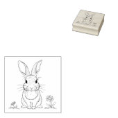 かわいいラビットラインアート ラバースタンプ (押印)