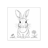 かわいいラビットラインアート ラバースタンプ (インプリント)