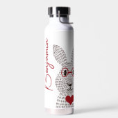 かわいいラビットレッドユニークウォーターボトル ウォーターボトル (左面)