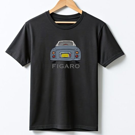 かわいいラピスグレイのフィガロ車の名前フィギュア Tシャツ