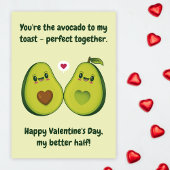 かわいいラブアボカドハッピーヴァレおもしろいンティーンズデー シーズンカード
