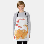 かわいいラブオレンジ虎猫子猫 エプロン (着用した状態)