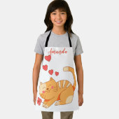 かわいいラブオレンジ虎猫子猫 エプロン (インサイチュ)