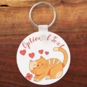 かわいいラブオレンジ虎猫子猫 キーホルダー (正面)
