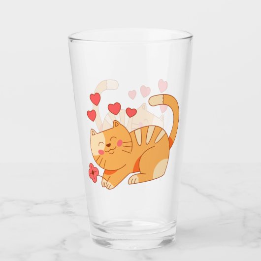 かわいいラブオレンジ虎猫子猫 タンブラーグラス (正面)