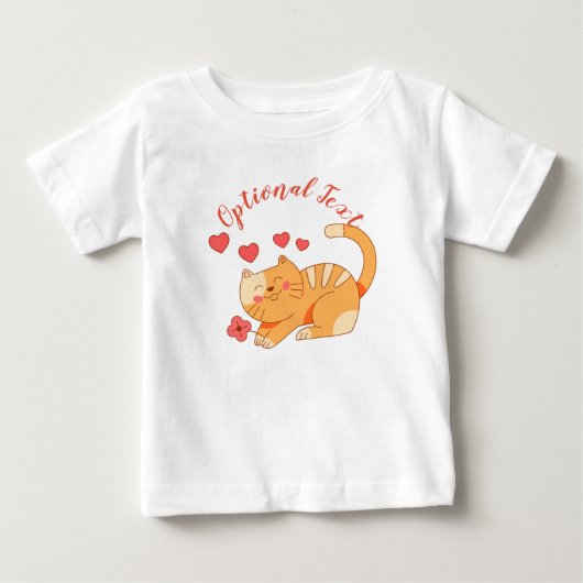 かわいいラブオレンジ虎猫子猫 ベビーTシャツ (正面)