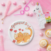 かわいいラブオレンジ虎猫子猫 ペーパープレート (パーティー)