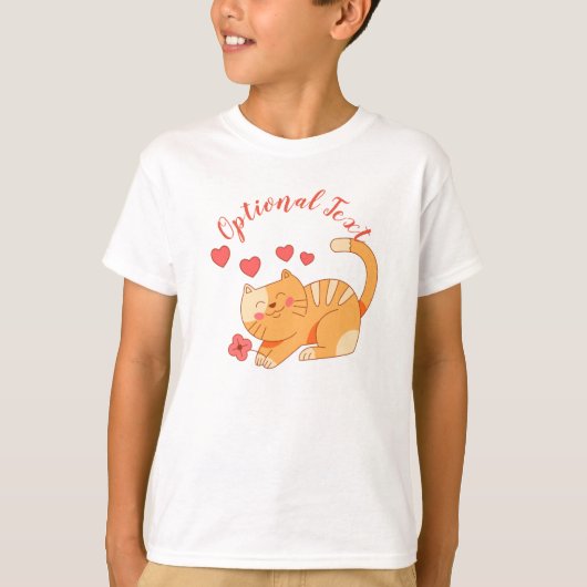 かわいいラブオレンジ虎猫子猫 Tシャツ (正面)
