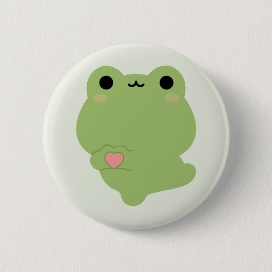 かわいいラブカエル 缶バッジ (正面)