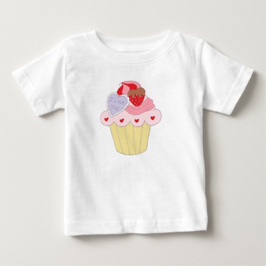 かわいいラブカップケーキ ベビーTシャツ (正面)