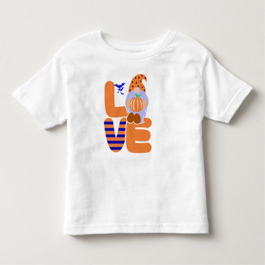 かわいいラブカボチャプリントハロウィーン格言幼児 トドラーTシャツ (正面)