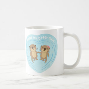 かわいいラブカワマグカップ カワウソのペア コーヒーマグカップ