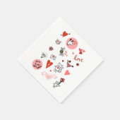 かわいいラブカートゥーン スタンダードカクテルナプキン (角)