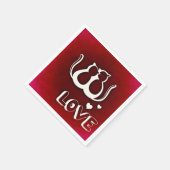 かわいいラブキャッツバレンタインデナプキン スタンダードカクテルナプキン (角)