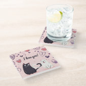 かわいいラブキャッツ ガラスコースター (アングル)