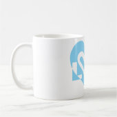 かわいいラブグラフィック（青） コーヒーマグカップ (左)