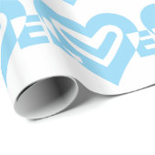 かわいいラブグラフィック（青） ラッピングペーパー (ロールコーナー)