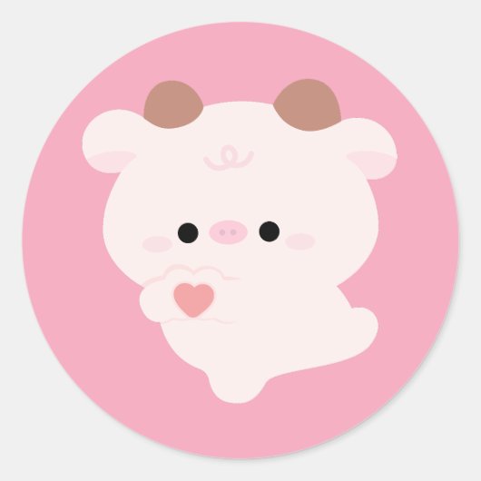 かわいいラブコウ ラウンドシール (正面)