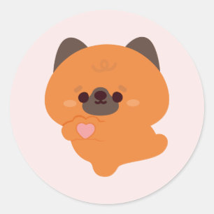 かわいいラブジャーマンシェパードパピー ラウンドシール