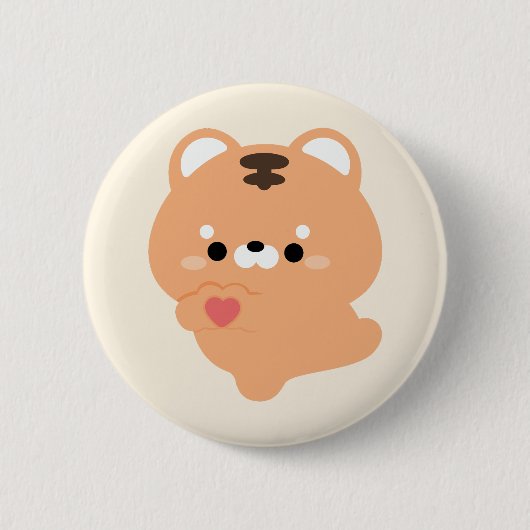 かわいいラブタイガー 缶バッジ (正面)