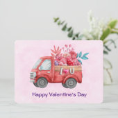 かわいいラブトラック運のバレンタインデー シーズンカード (スタンド正面)