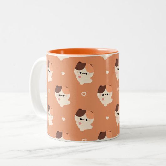 かわいいラブトルティーキャット ツートーンマグカップ (正面左)