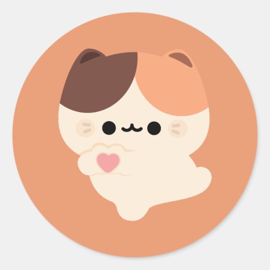 かわいいラブトーチネコ ラウンドシール (正面)