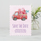 かわいいラブト運ラックのハート&花 セーブザデート (スタンド正面)