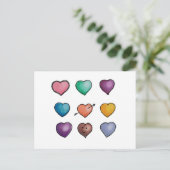 かわいいラブハーツはがき ポストカード (スタンド正面)