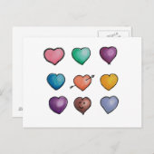 かわいいラブハーツはがき ポストカード (正面/裏面)