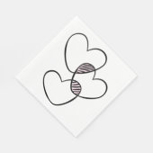 かわいいラブハートピンク白黒結婚ズ スタンダードランチョンナプキン (角)