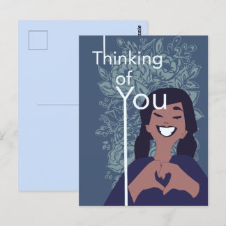 かわいいラブハートフラワーパターン あなたのことを想って ポストカード