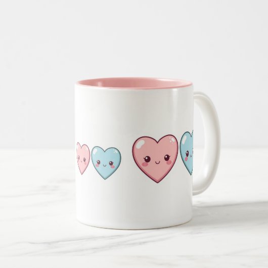 「かわいいラブハートマグカップかわいいパステルカップ」 ツートーンマグカップ (正面右)