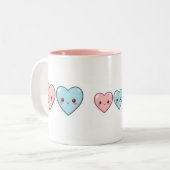 「かわいいラブハートマグカップかわいいパステルカップ」 ツートーンマグカップ (正面左)