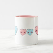 「かわいいラブハートマグカップかわいいパステルカップ」 ツートーンマグカップ (中央)
