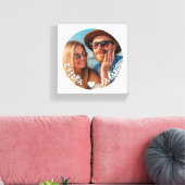 かわいいラブハート写真カップル名前カスタマイズ キャンバスプリント (インサイチュ (リビング))