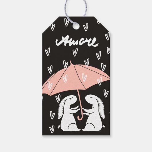 かわいいラブバニー | バレンタインギフトタグ ギフトタグ (正面)