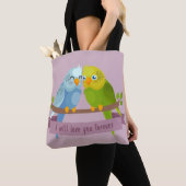 かわいいラブバードバッグ トートバッグ (クローズアップ)