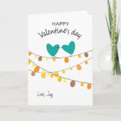 かわいいラブバードバレンタインデーのカード カード (正面)